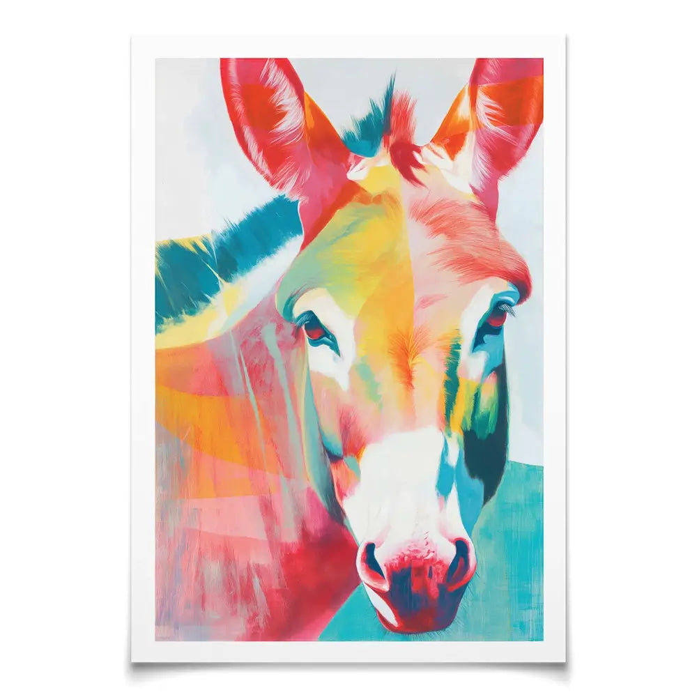 Donkey In Colours Art Print Donkey In Colours Art Print wall art product Chromatic Storm Studio