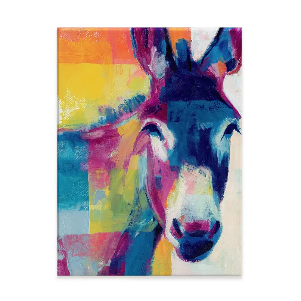 Donkey With Colour Blocks Canvas Print Donkey With Colour Blocks Canvas Print wall art product Chromatic Storm Studio