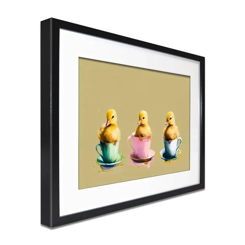 Ducklings In Cups Framed Art Print Ducklings In Cups Framed Art Print wall art product Svetlana Aleynikova
