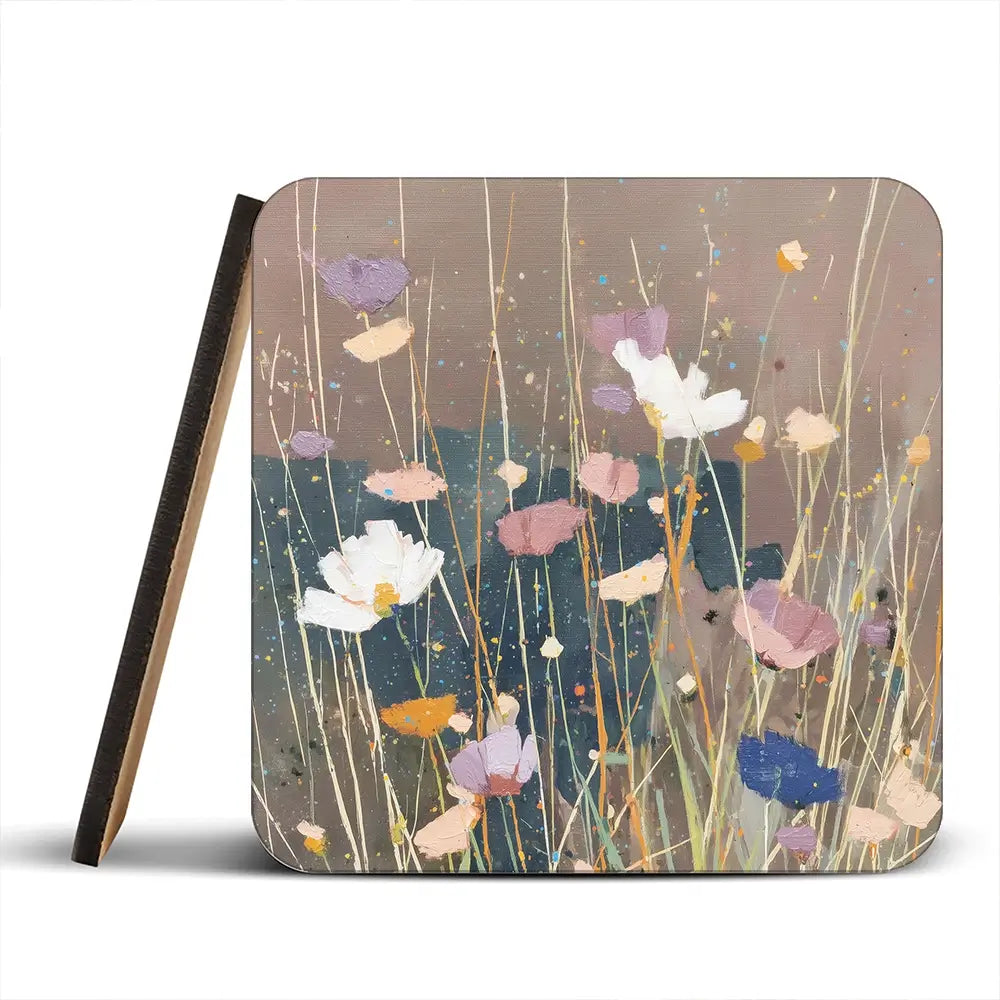 Dusk Wildflowers Coaster Set Dusk Wildflowers Coaster Set wall art product Chromatic Storm Studio