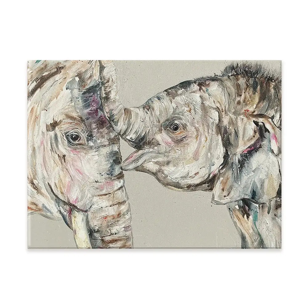 Elephant Bond Canvas Print Elephant Bond Canvas Print wall art product Nicola Jane Rowles