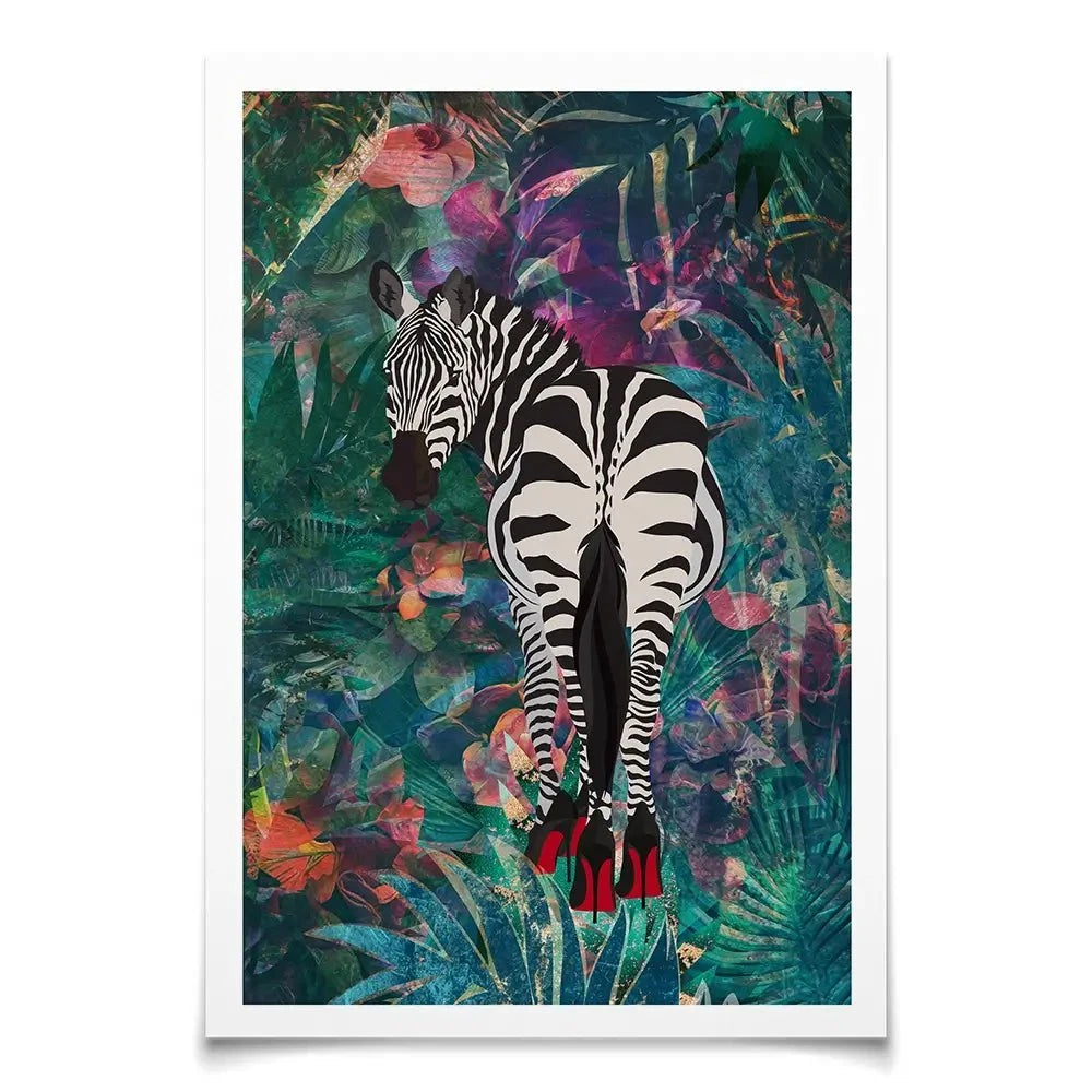 Exotic Zebra Wearing Heels Art Print Exotic Zebra Wearing Heels Art Print wall art product Sarah Manovski