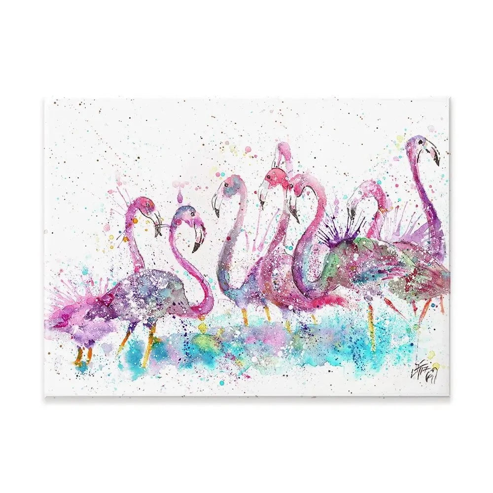 Flamingo Gathering Canvas Print Flamingo Gathering Canvas Print wall art product Jamie Taylor