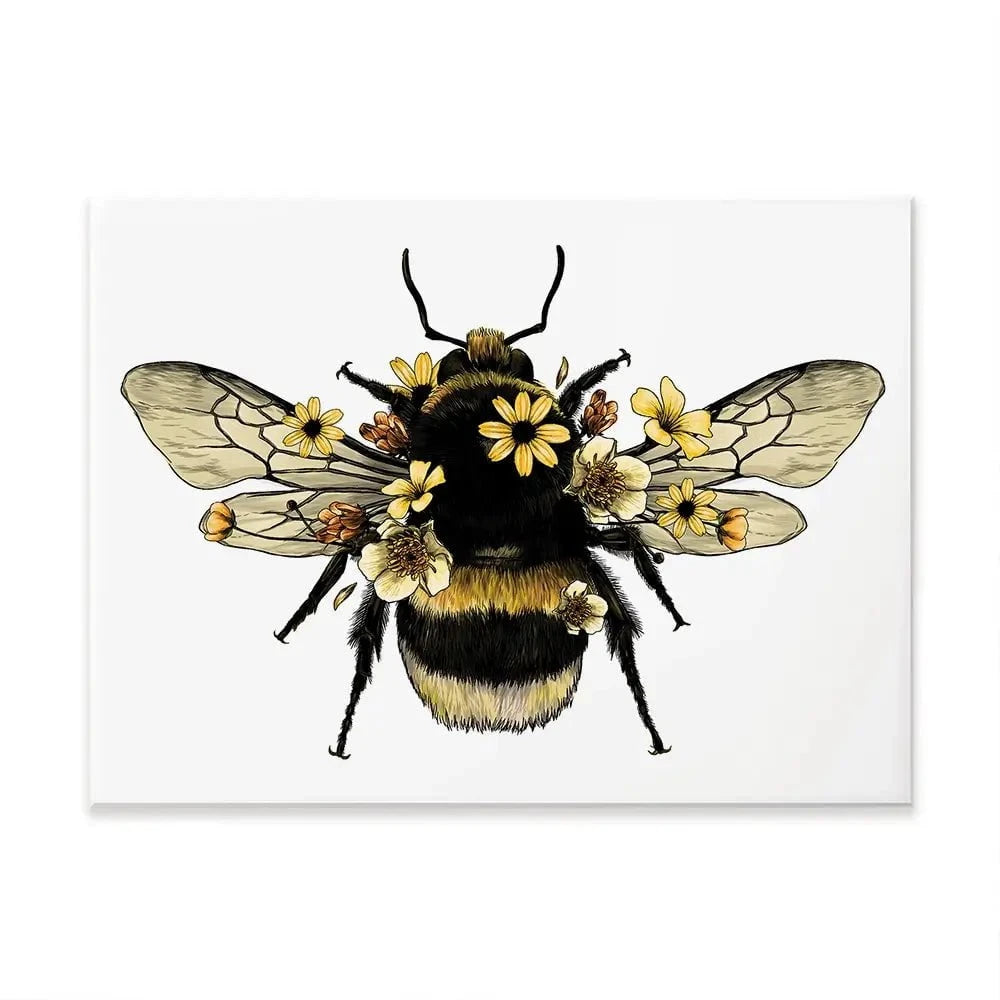 Floral Bumblebee Canvas Print Floral Bumblebee Canvas Print wall art product Serafima Dashkevich / Shutterstock