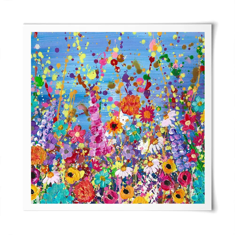 Floral Eruption Square Art Print Floral Eruption Square Art Print wall art product Emma LC Art