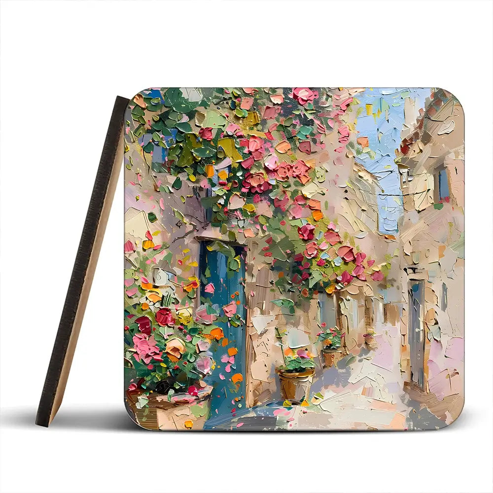 Floral Filled Streets Coaster Set Floral Filled Streets Coaster Set wall art product Elena Avanesova