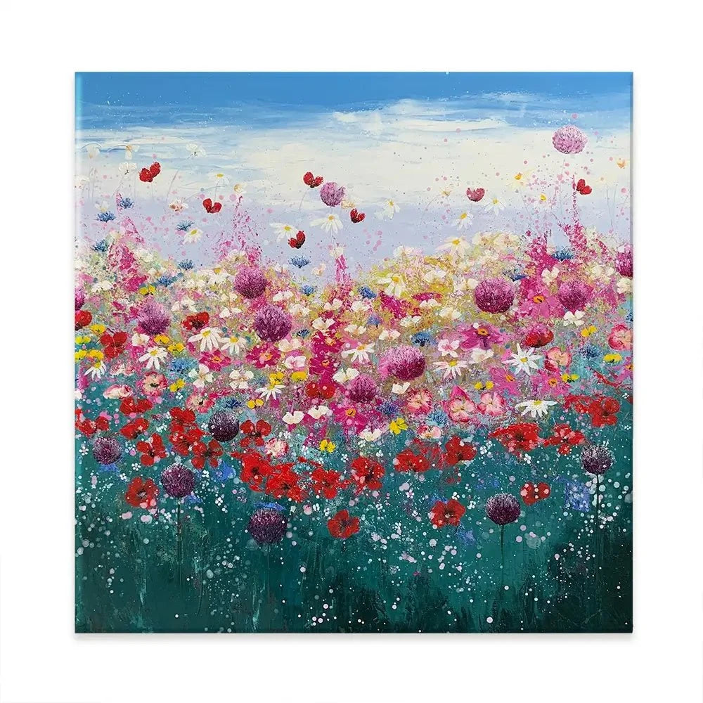 Floral Galore Square Canvas Print Floral Galore Square Canvas Print wall art product Laure Bury