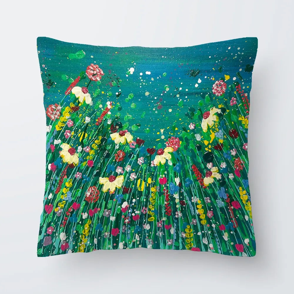 Floral Green Cushion Floral Green Cushion wall art product Emma LC Art