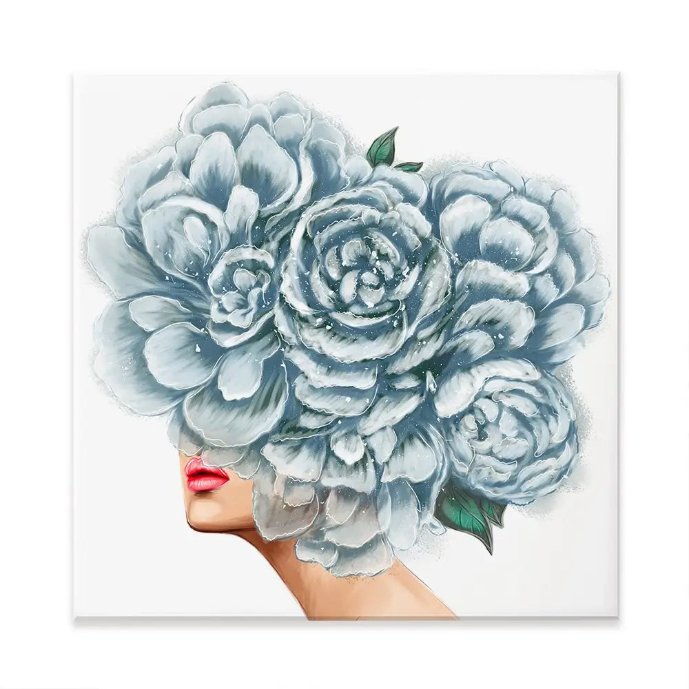 Floral Head Square Canvas Print Floral Head Square Canvas Print wall art product O.Tyshchenko / Shutterstock