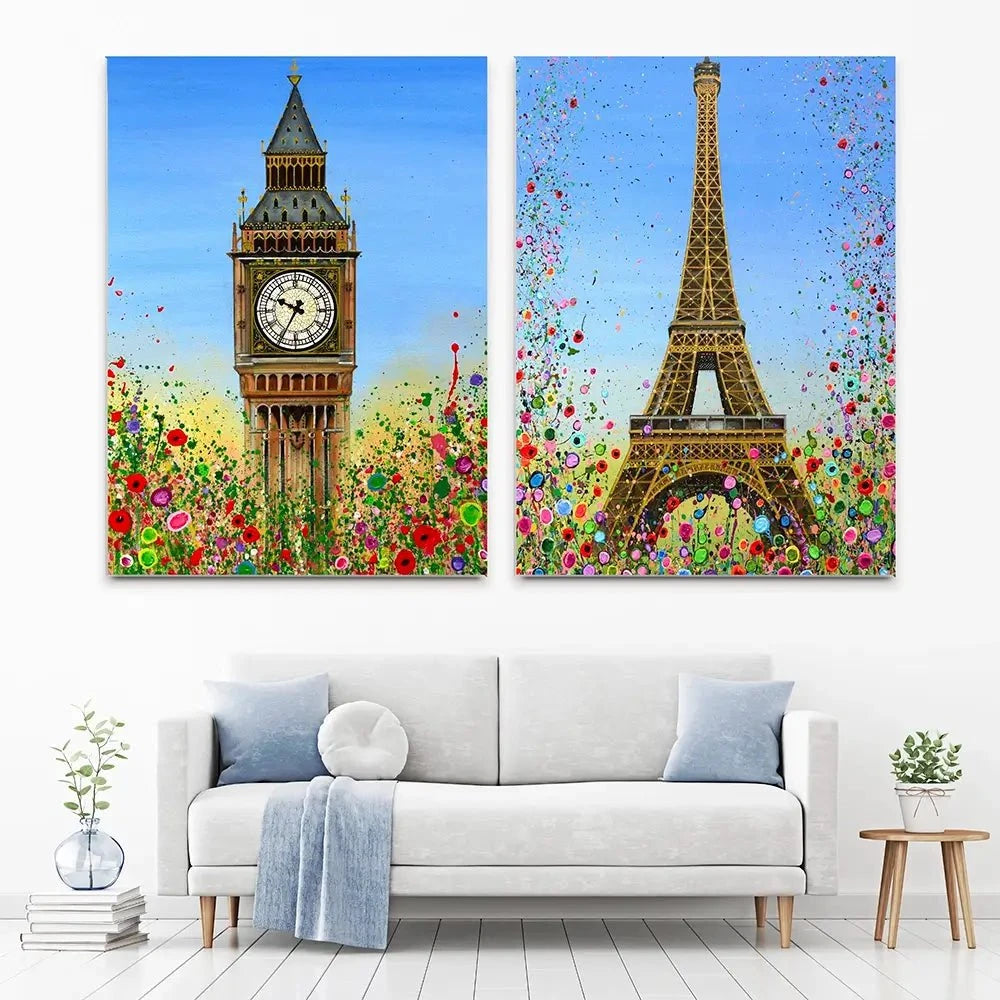 Floral Landmarks Duo Canvas Print Floral Landmarks Duo Canvas Print wall art product Jo Gough