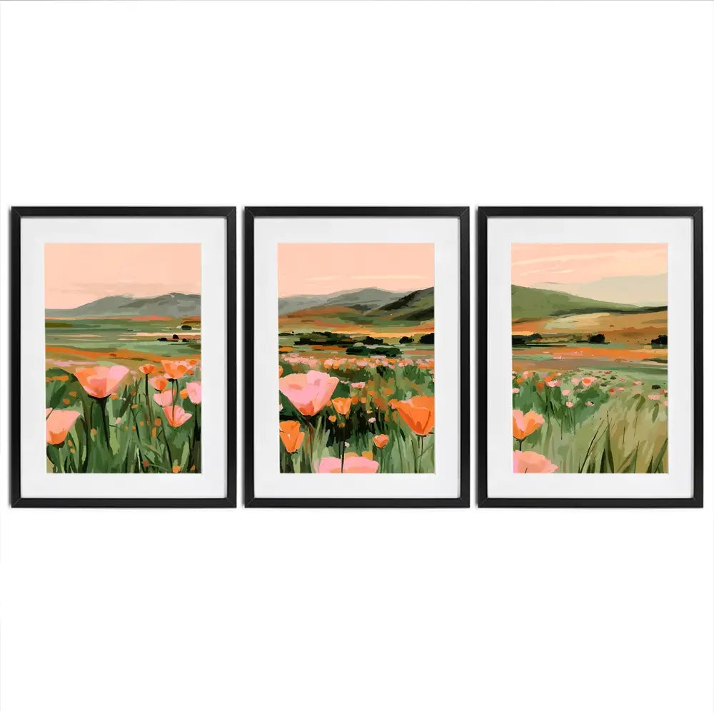 Floral Spread Framed Art Print Trio Floral Spread Framed Art Print Trio wall art product IAmHomeStudio