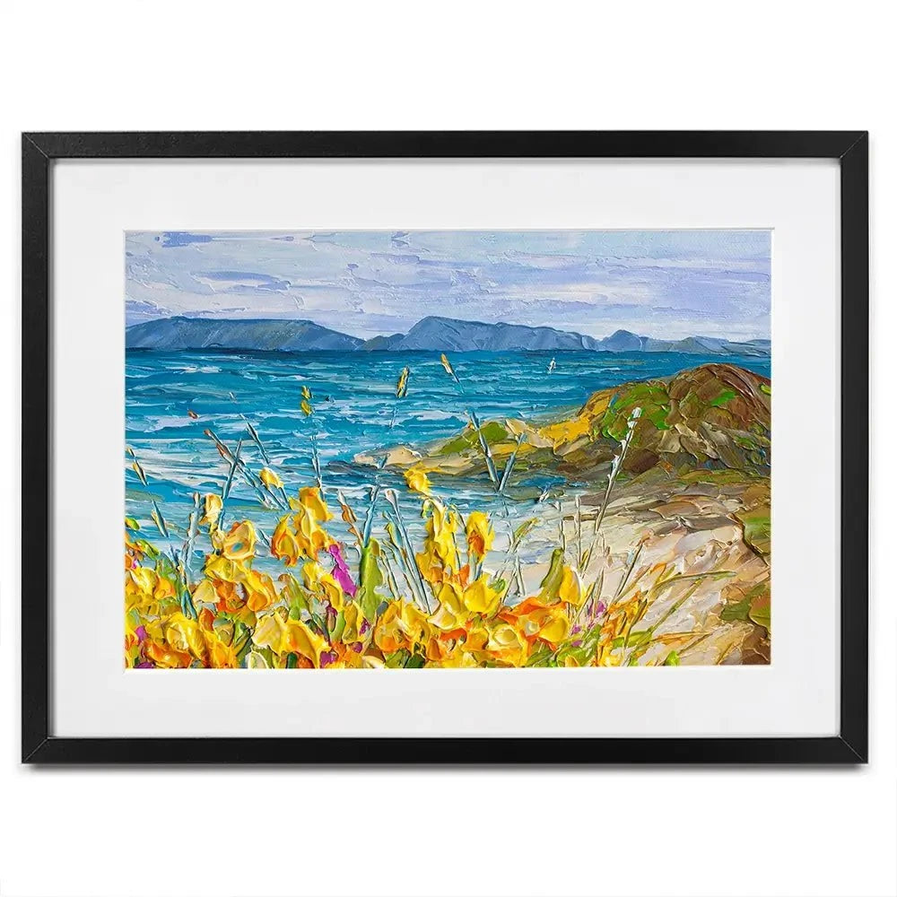 Flowers Beside The Sea Framed Art Print Flowers Beside The Sea Framed Art Print wall art product Olga Tkachyk