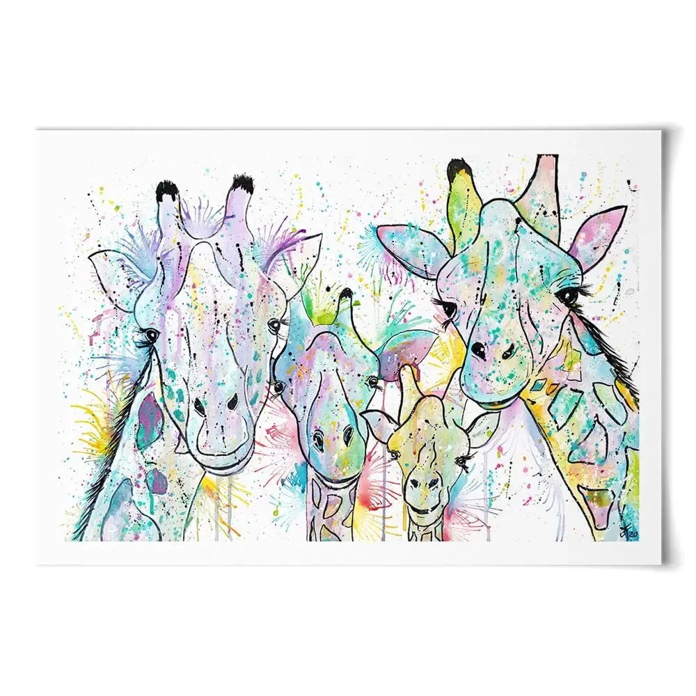 Four Giraffes Art Print Four Giraffes Art Print wall art product Jamie Taylor