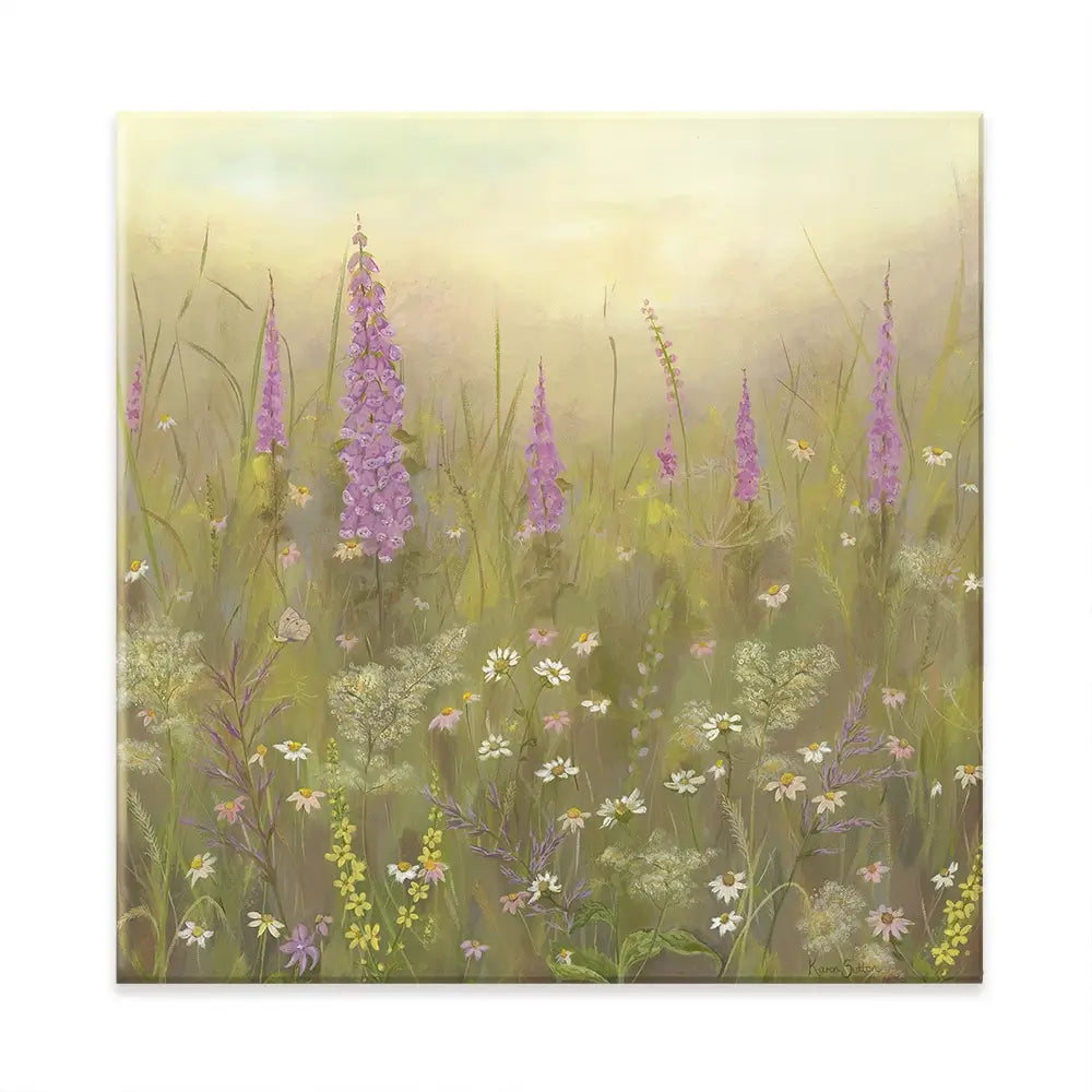 Foxglove Meadow Square Canvas Print Foxglove Meadow Square Canvas Print wall art product Karen Sutton