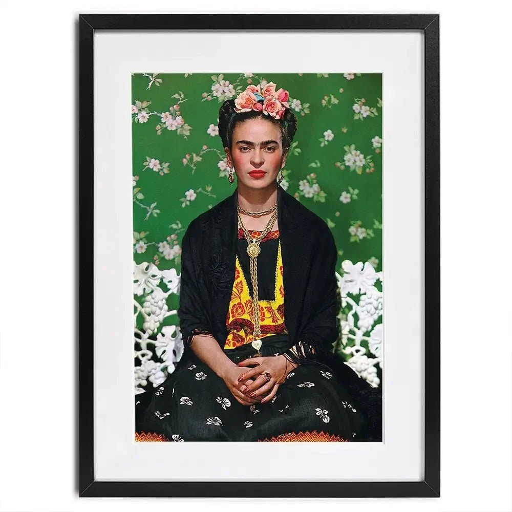 Frida Floral Framed Art Print Frida Floral Framed Art Print wall art product S Megalos