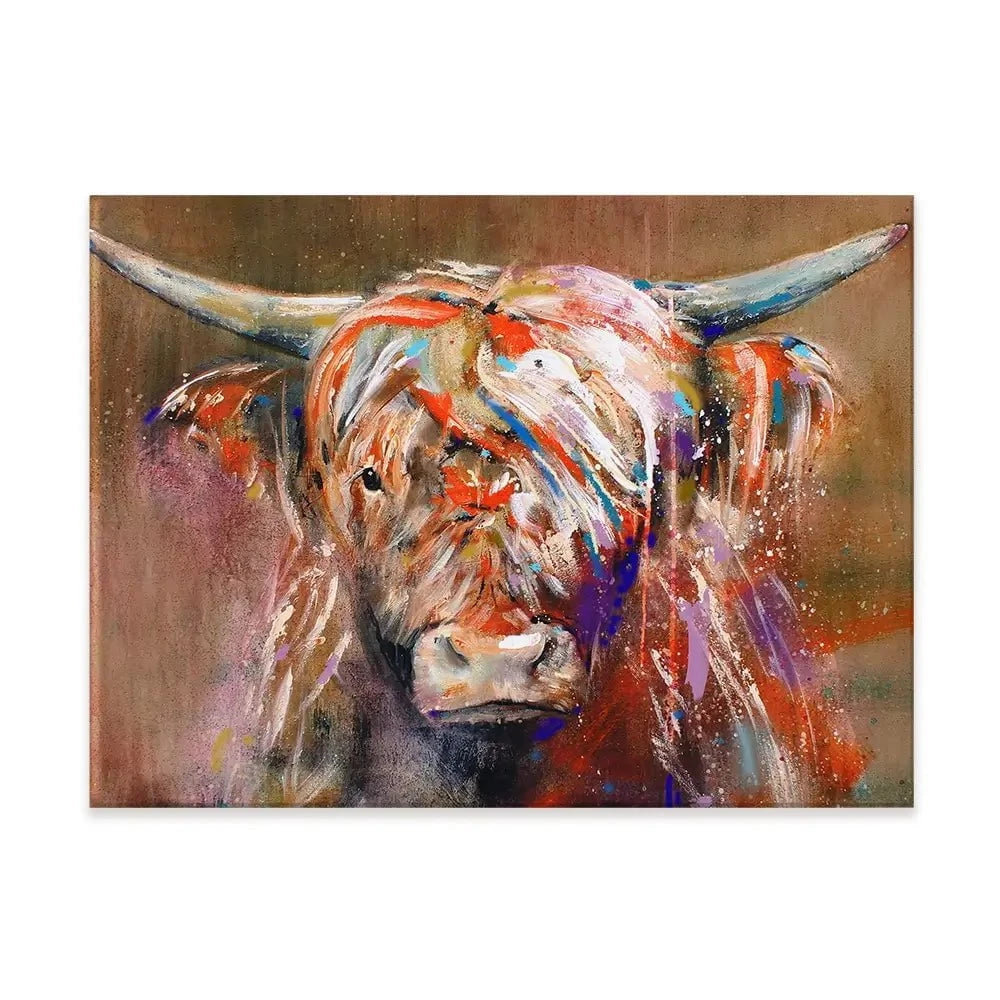 Friendly Highland Cow Canvas Print Friendly Highland Cow Canvas Print wall art product Studio Paint-Ing