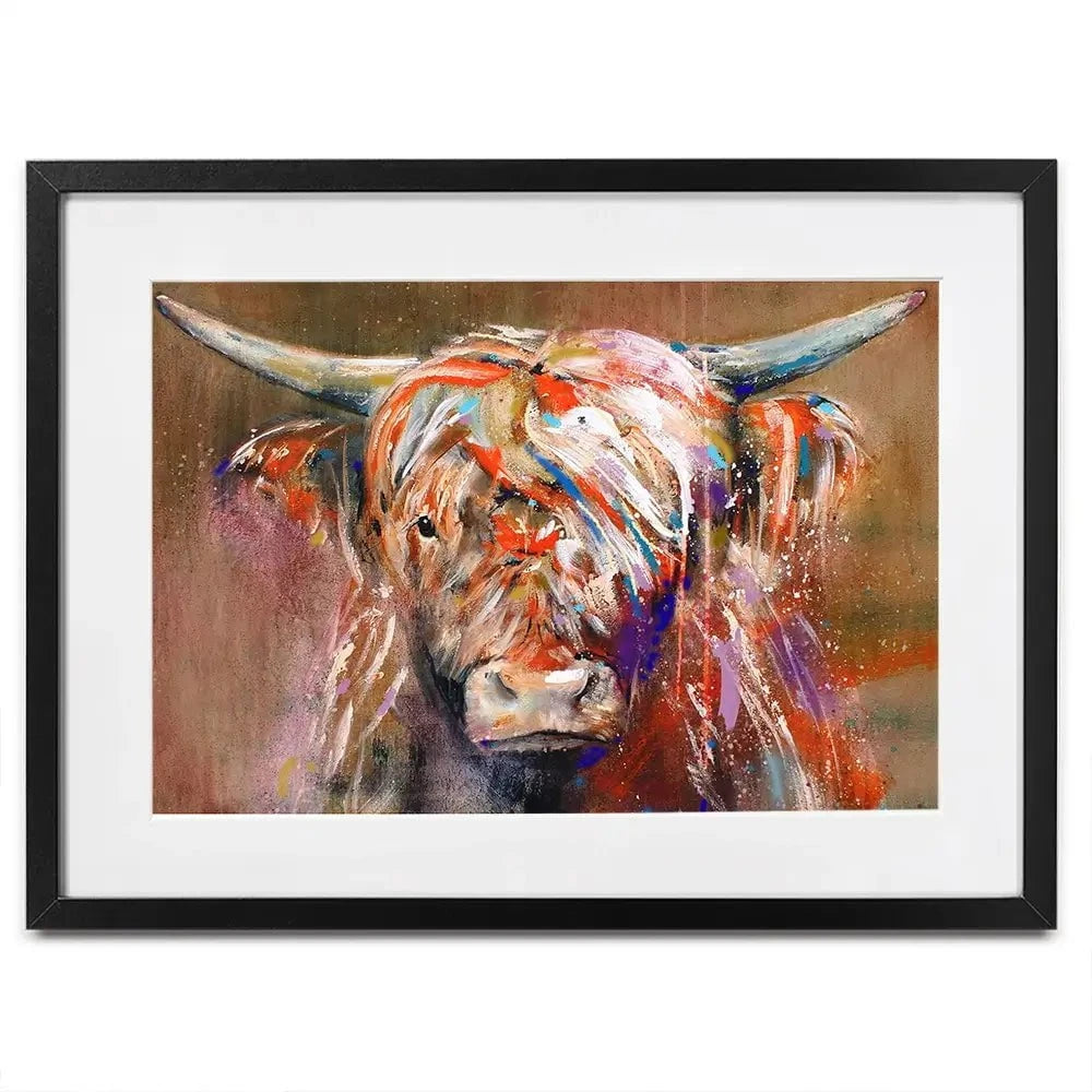 Friendly Highland Cow Framed Art Print Friendly Highland Cow Framed Art Print wall art product Studio Paint-Ing