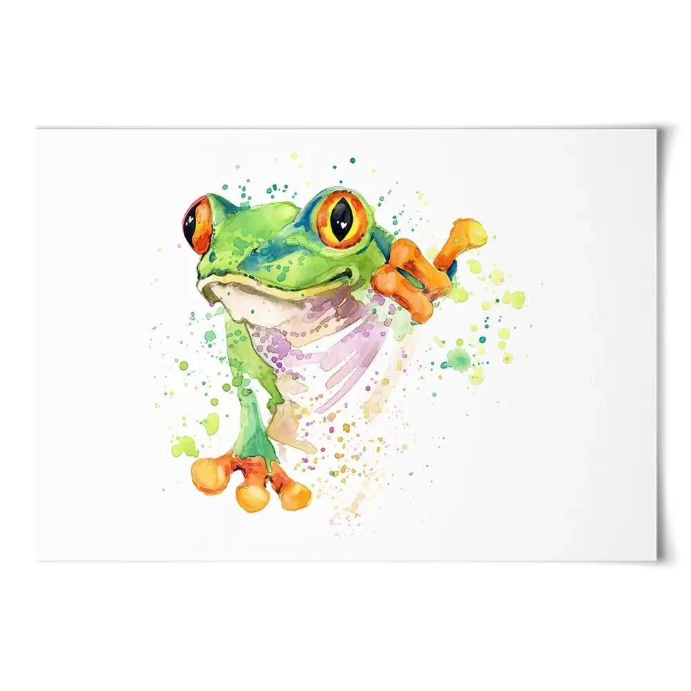 Frog Paint Splash Art Print Frog Paint Splash Art Print wall art product Faenkova Elena / Shutterstock