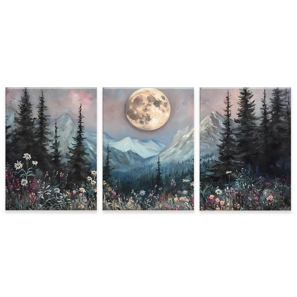 Full Moon Trio Canvas Print Full Moon Trio Canvas Print wall art product IAmHomeStudio