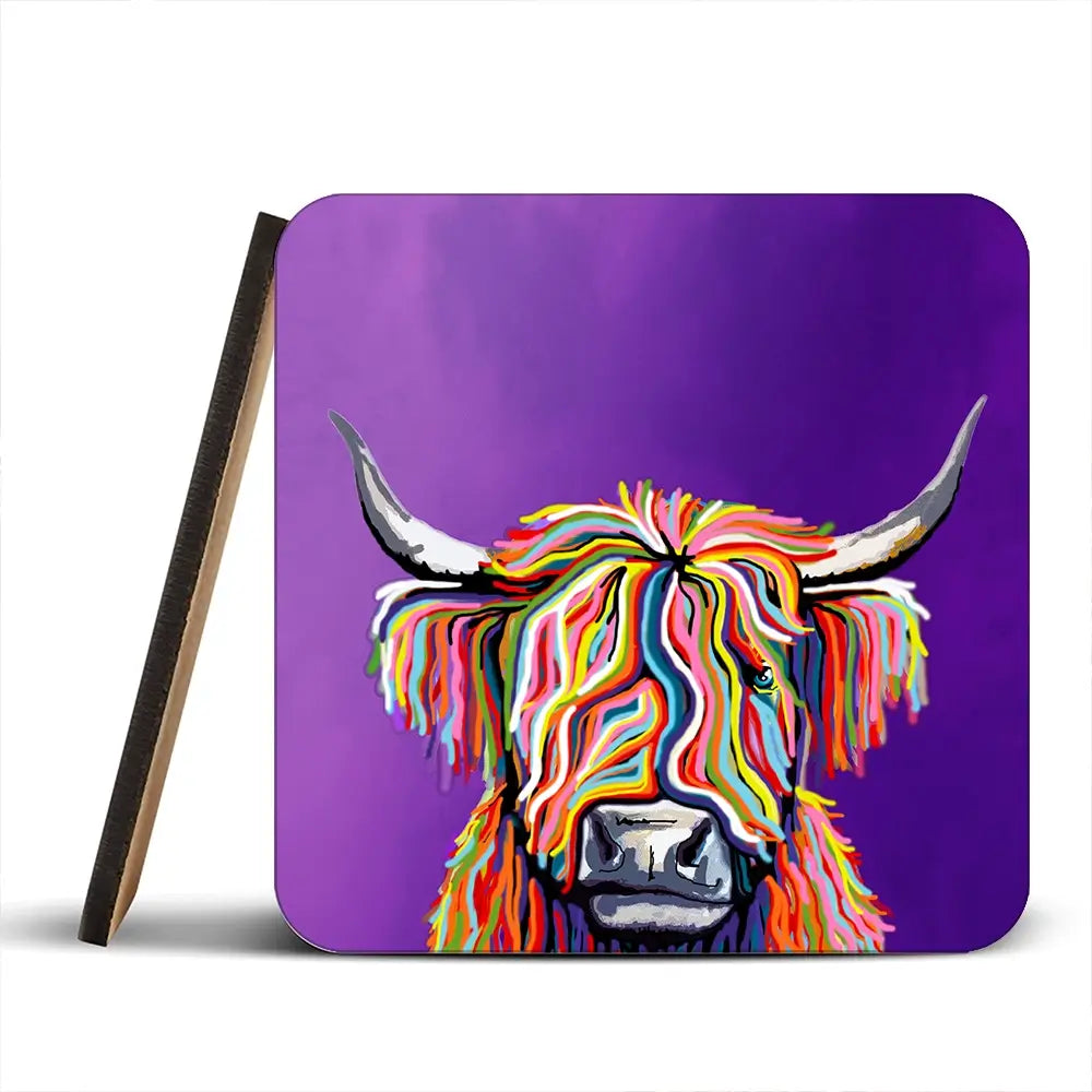 Funky Coloured Cow Coaster Set Funky Coloured Cow Coaster Set wall art product Independent