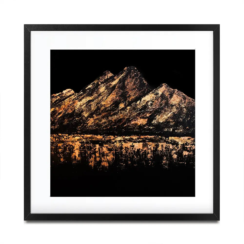 Gilded Peaks Square Framed Art Print Gilded Peaks Square Framed Art Print wall art product Osnat Tzadok