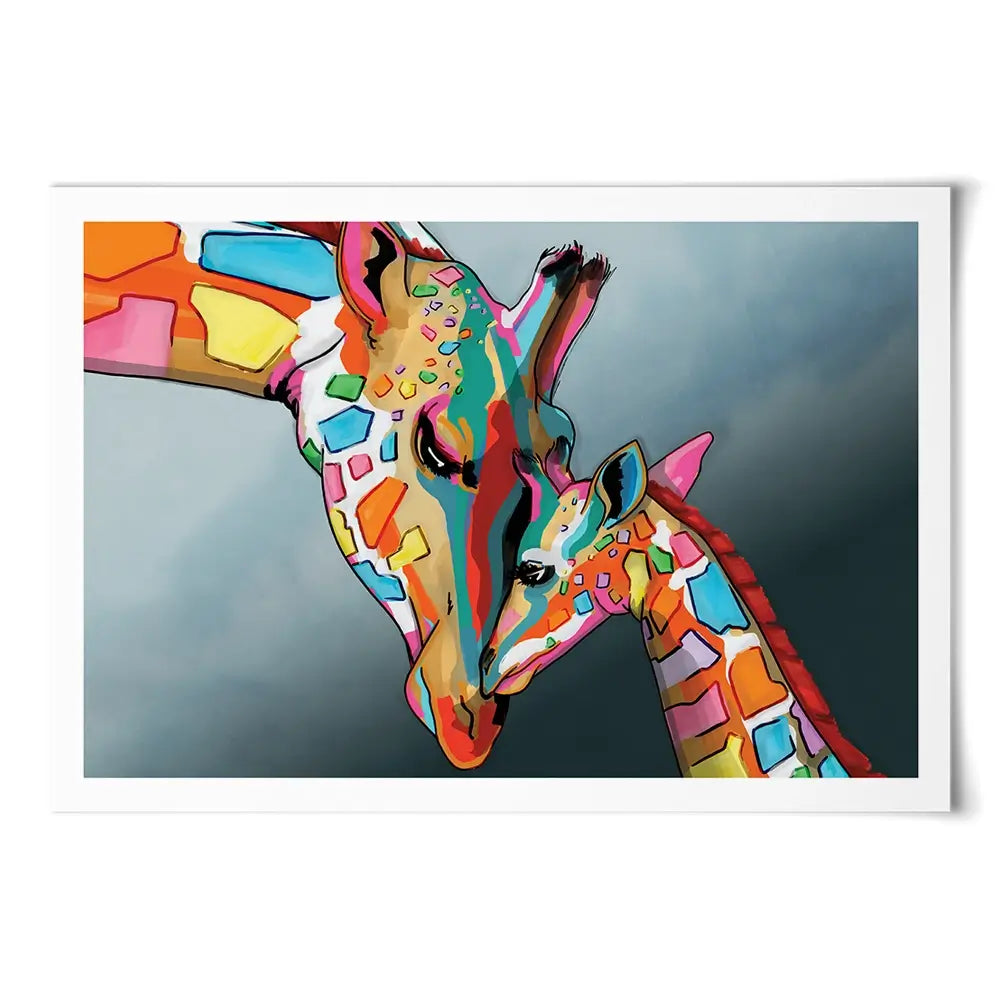Giraffe And Calf Art Print Giraffe And Calf Art Print wall art product Independent