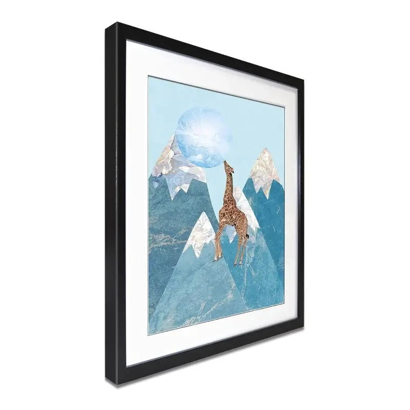 Giraffe On A Mountain Framed Art Print Giraffe On A Mountain Framed Art Print wall art product Sarah Manovski