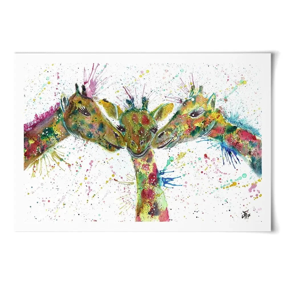 Giraffes Together Art Print Giraffes Together Art Print wall art product Jamie Taylor