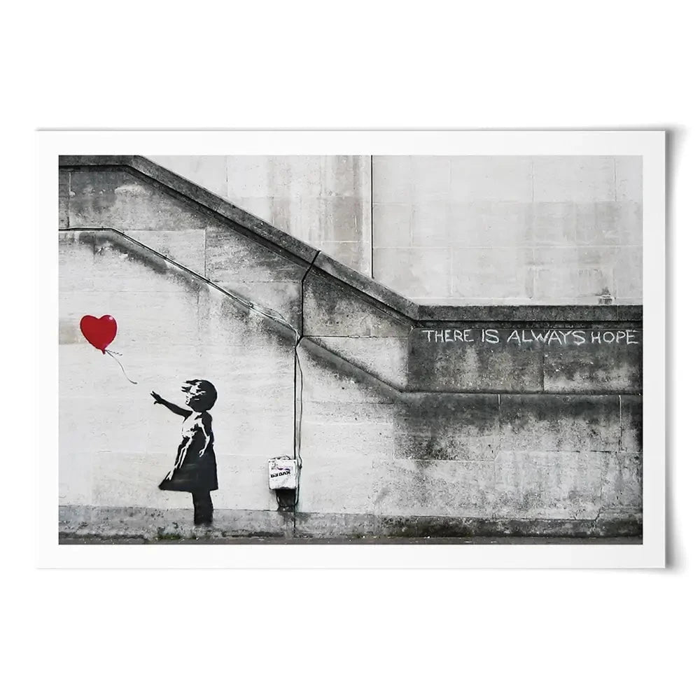 Girl And Heart Balloon Art Print Girl And Heart Balloon Art Print | Girl And Heart Balloon Artwork wall art product Banksy