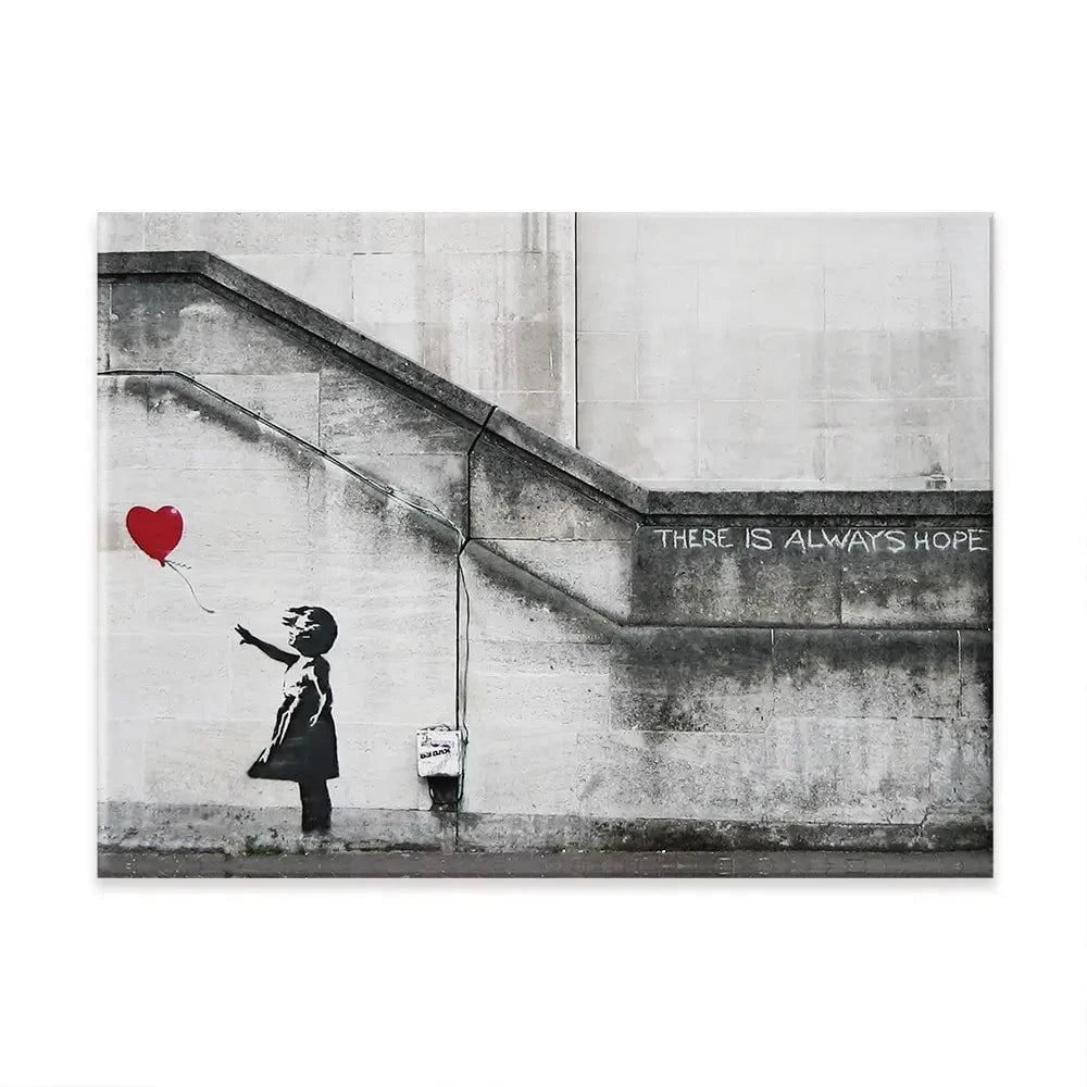 Girl And Heart Balloon Canvas Print Girl And Heart Balloon Canvas Print | Girl And Heart Balloon Canvas wall art product Banksy