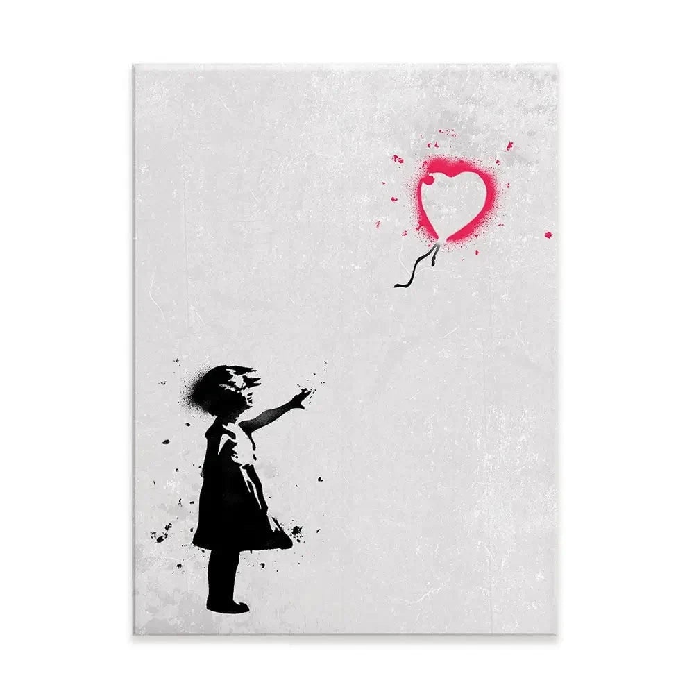 Girl With Balloon Portrait Canvas Print Girl With Balloon Portrait Canvas Print wall art product Banksy