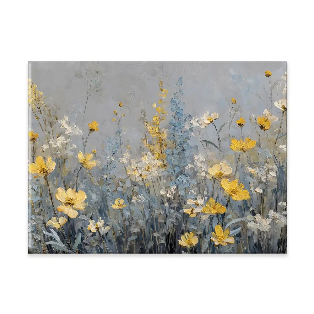 Gold And Blue Wildflowers 2 Canvas Print Gold And Blue Wildflowers 2 Canvas Print wall art product Petal Prints Design - Independent