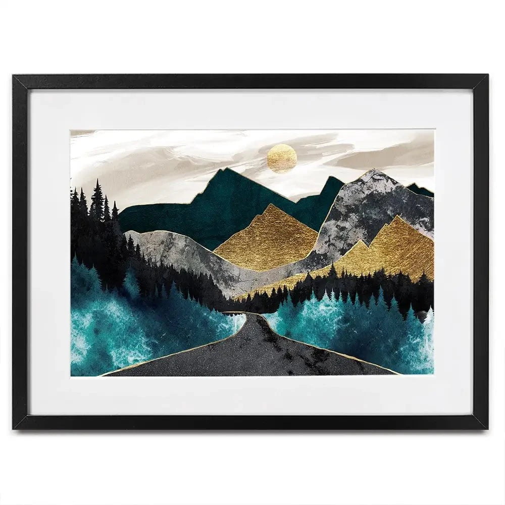 Gold Mountain Framed Art Print Gold Mountain Framed Art Print wall art product Svetlana Aleynikova