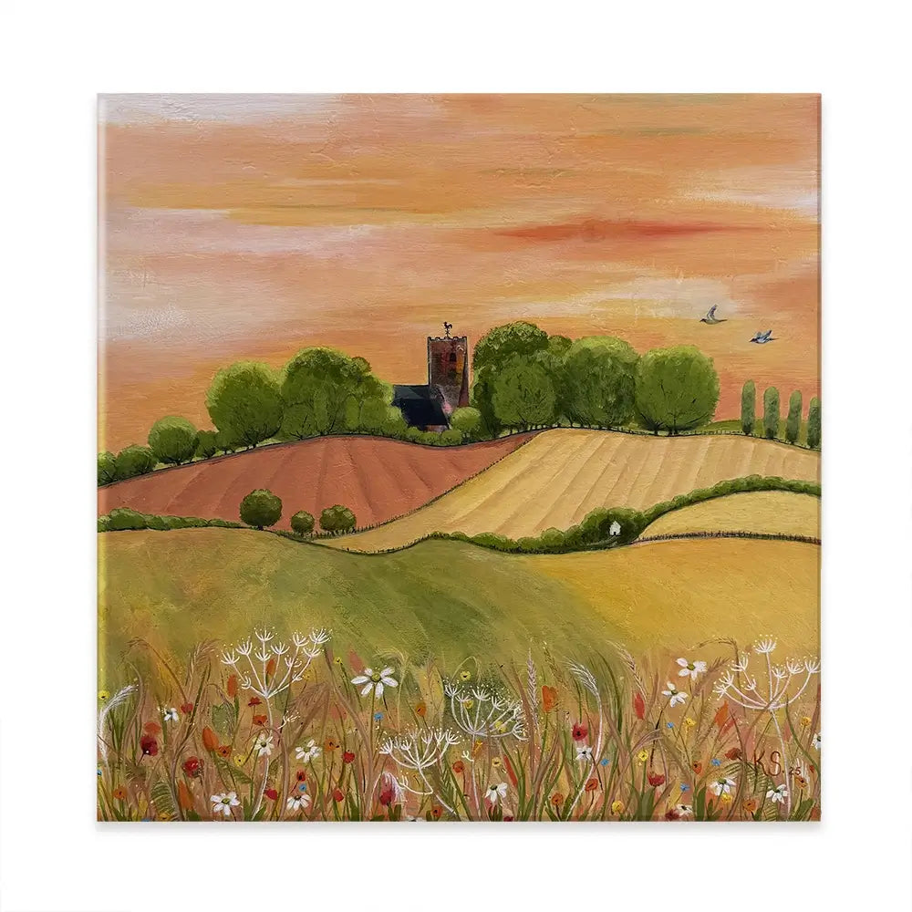 Golden Fields Square Canvas Print Golden Fields Square Canvas Print wall art product Karen Sutton
