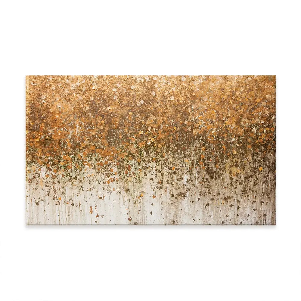 Golden Leaf Wall Oversized Canvas Print Golden Leaf Wall Oversized Canvas Print wall art product Art Print Shop