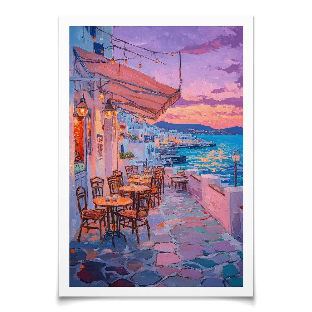 Greek Island Cafe Art Print Greek Island Cafe Art Print wall art product Tanya Ocean