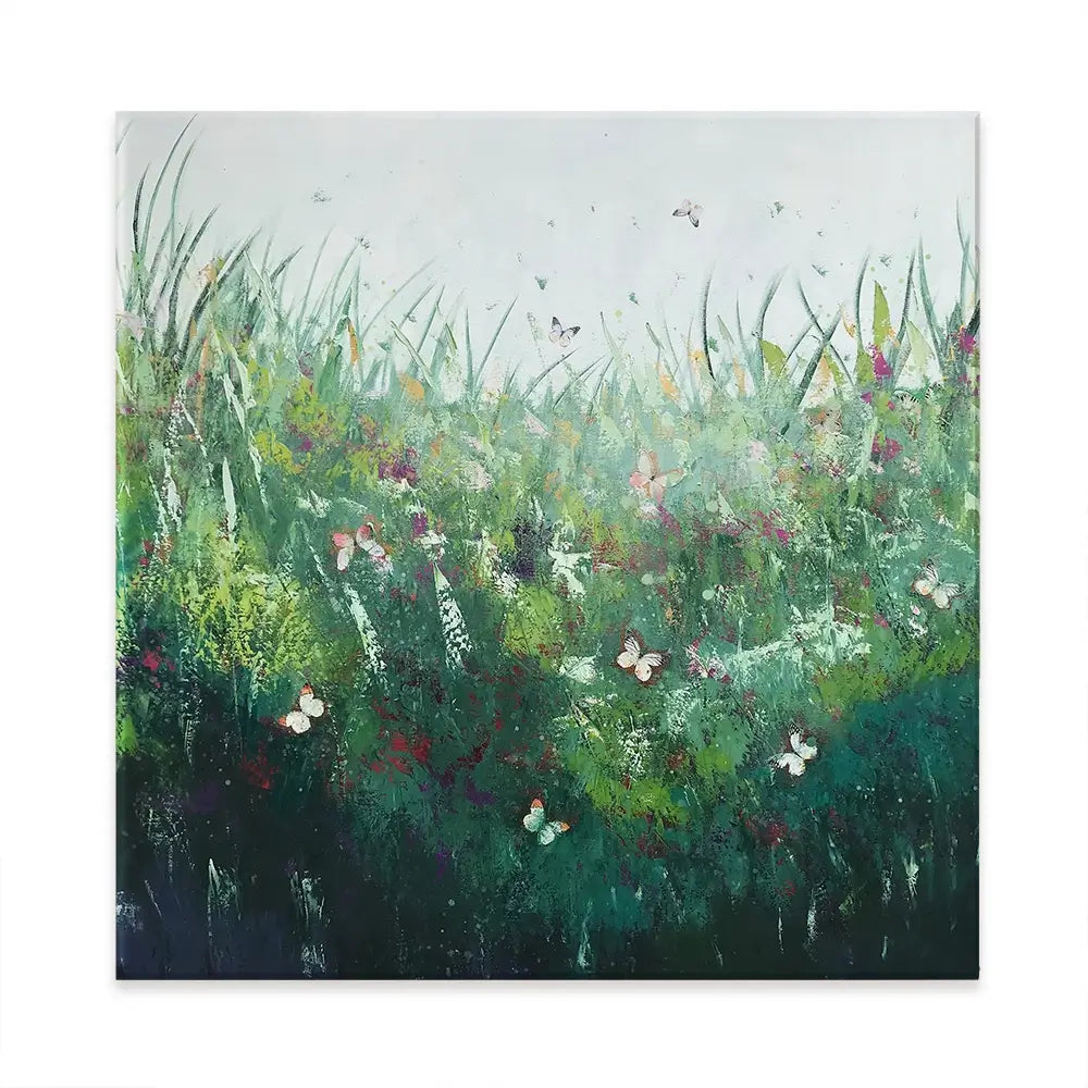 Green Butterflies Canvas Print Green Butterflies Canvas Print wall art product Laure Bury