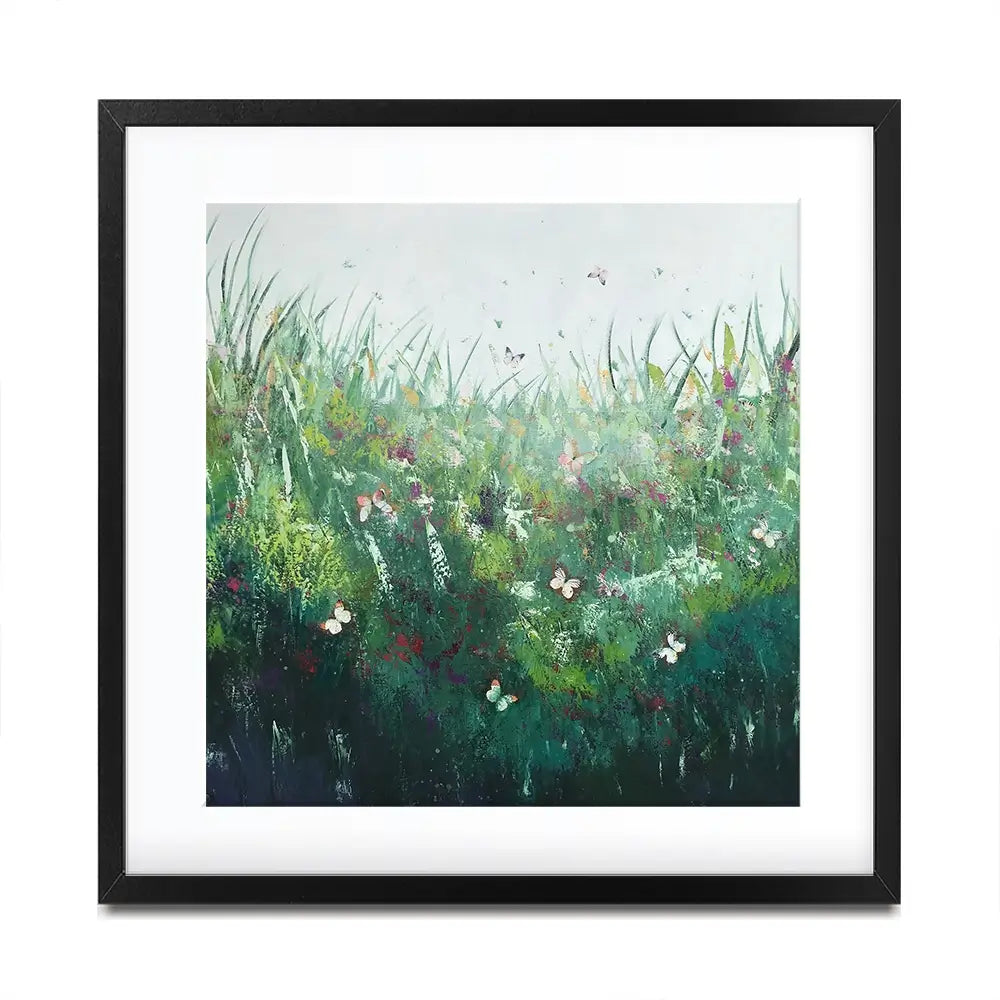 Green Butterflies Framed Art Print Green Butterflies Framed Art Print wall art product Laure Bury