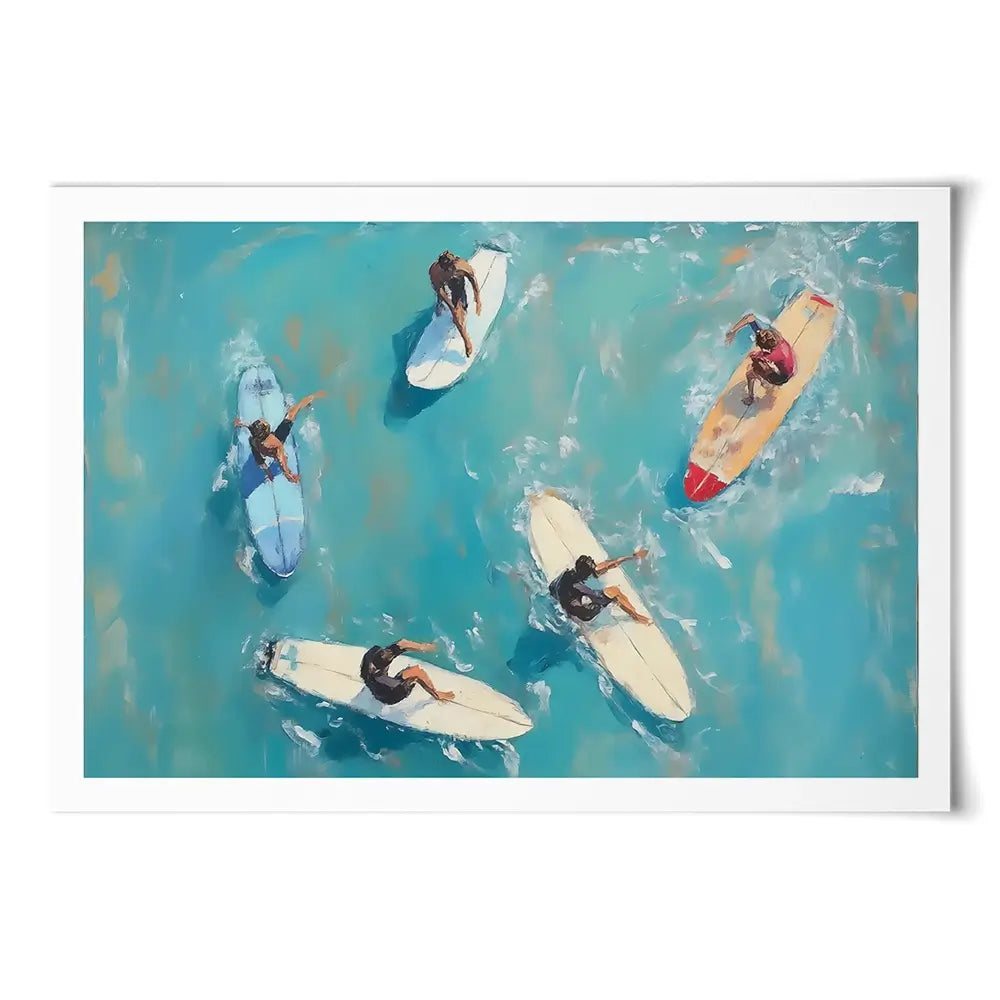 Group Of Surfers Art Print Group Of Surfers Art Print wall art product NiniArt - Independent