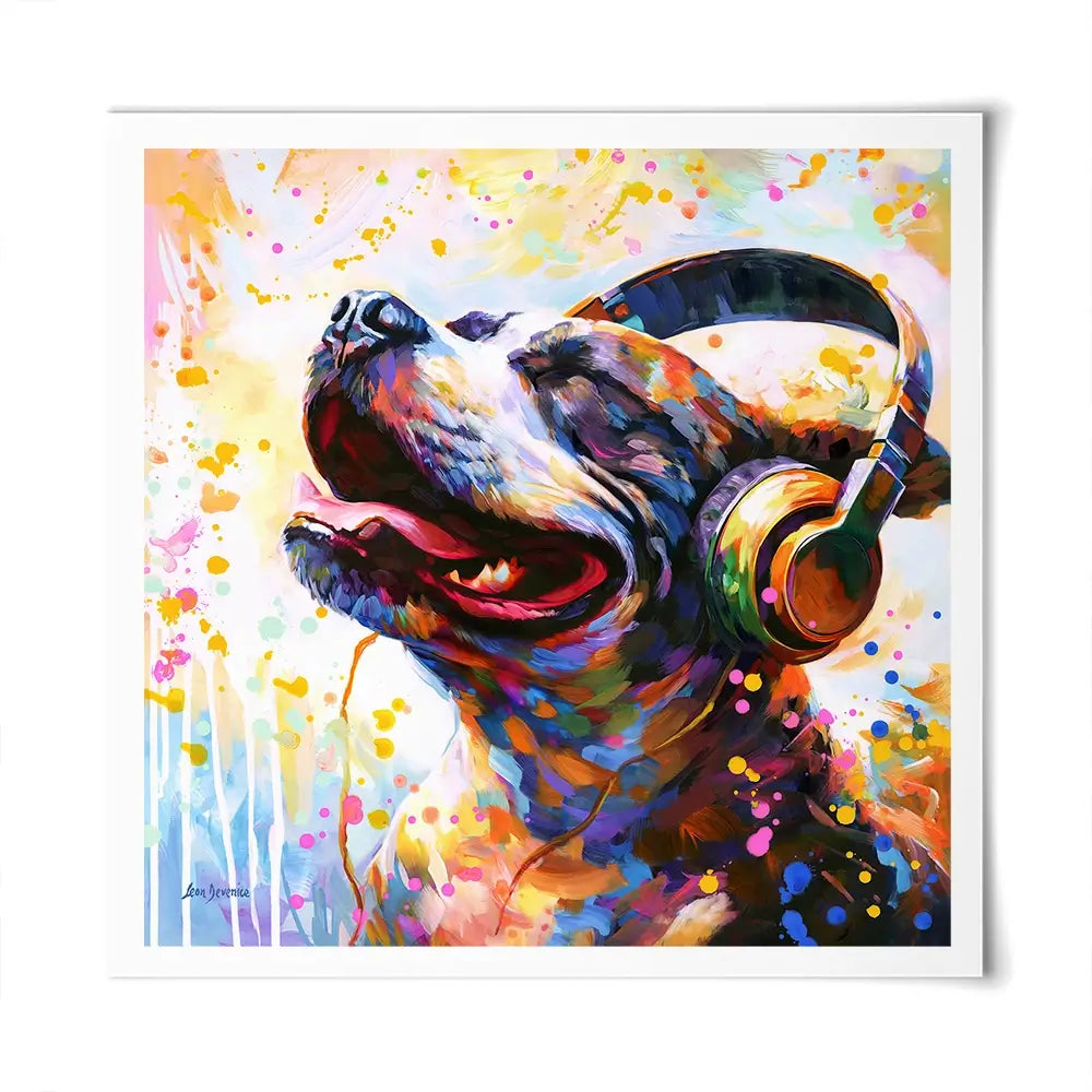 Happy Beats Square Art Print Happy Beats Square Art Print wall art product Leon Devenice