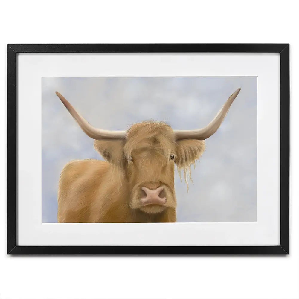 Hello Highland Cow Framed Art Print Hello Highland Cow Framed Art Print wall art product Georgie Turner