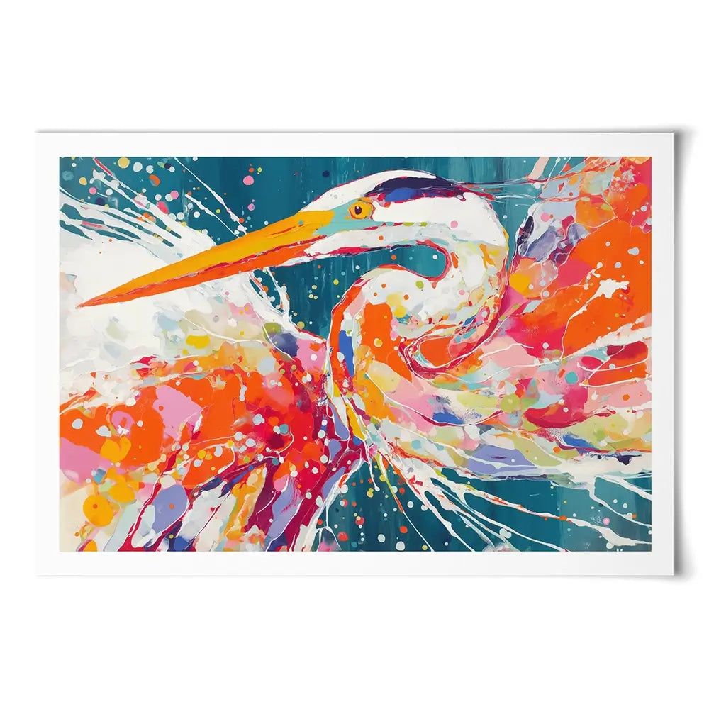 Heron Strike Art Print Heron Strike Art Print wall art product Chromatic Storm Studio