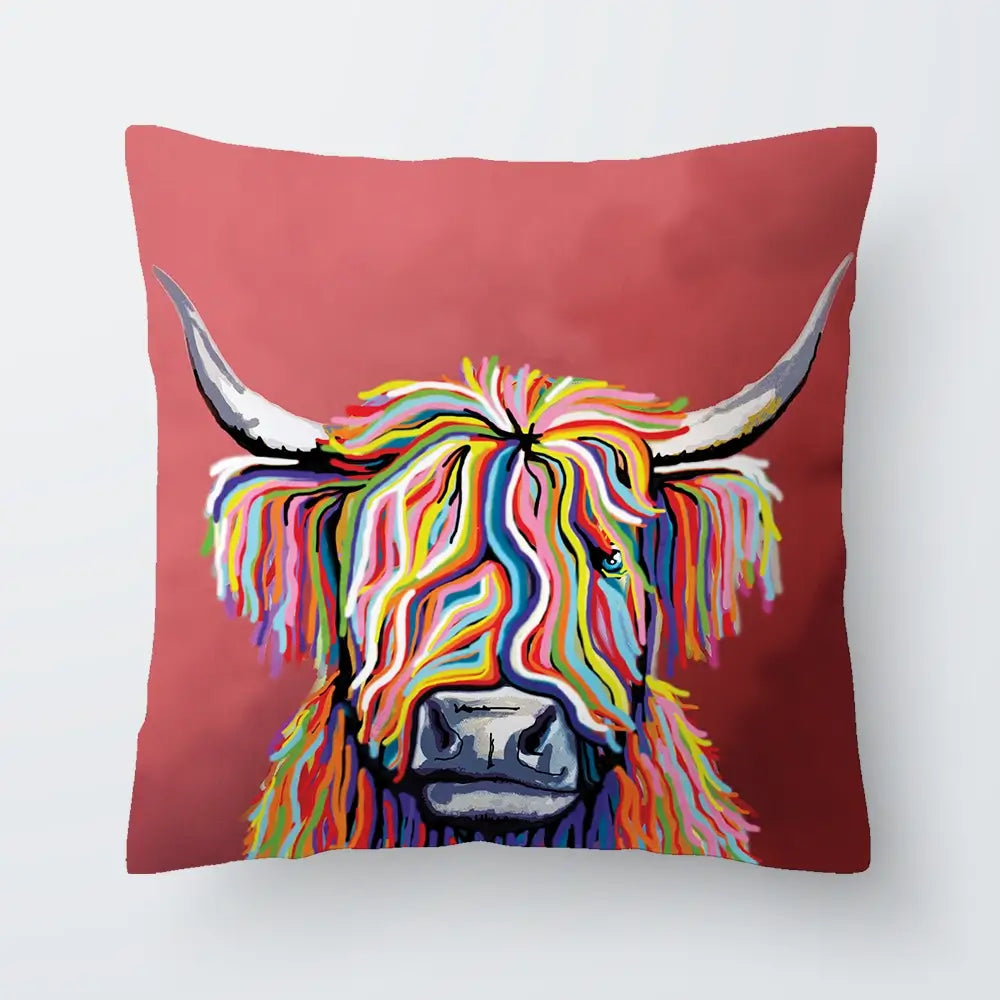 Highland Coo Cushion Highland Coo Cushion wall art product Art Print Shop