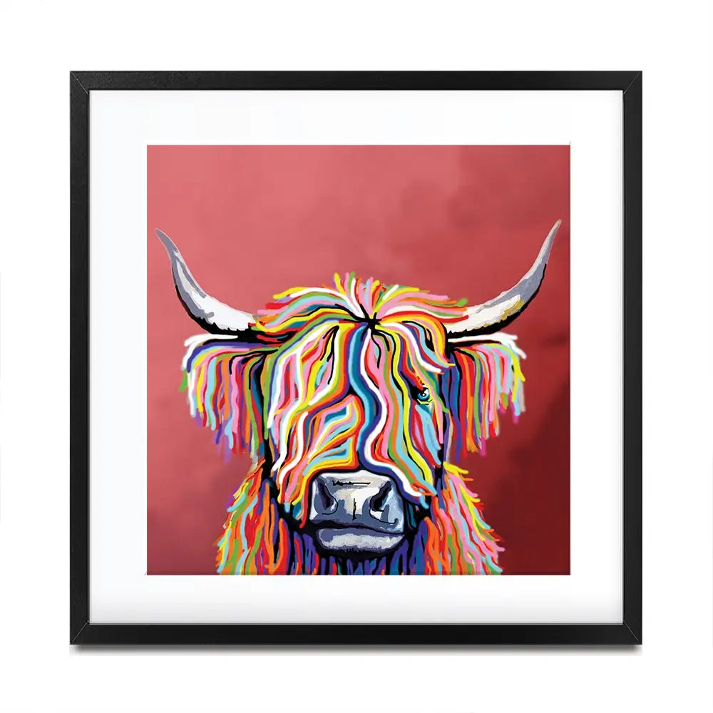 Highland Coo Square Framed Art Print Highland Coo Square Framed Art Print wall art product Art Print Shop