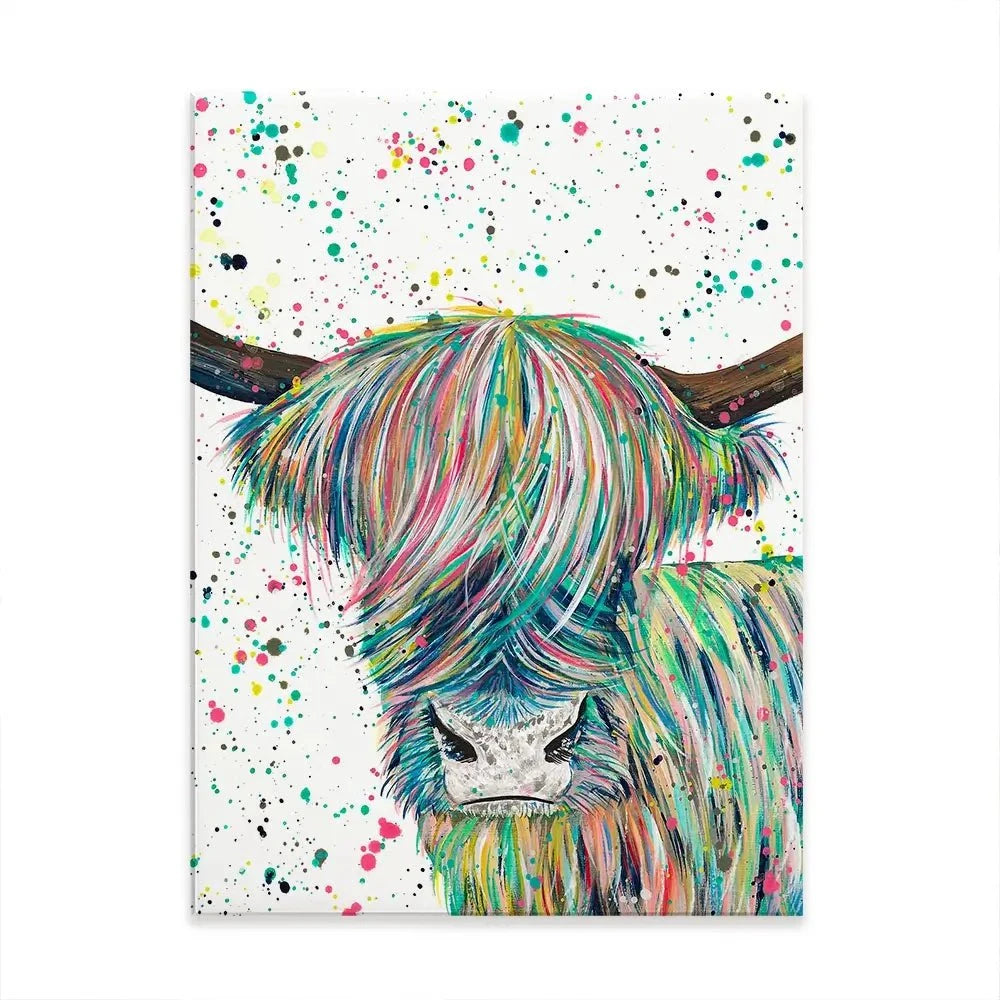 Highland Cow Roland Canvas Print Highland Cow Roland Canvas Print wall art product Emma LC Art