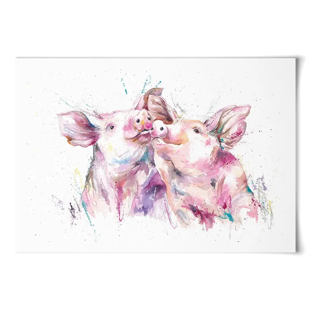 Hogs And Kisses Art Print Hogs And Kisses Art Print wall art product Nicola Jane Rowles