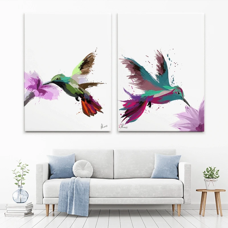 Hummingbird Duo Canvas Print Hummingbird Duo Canvas Print wall art product Aimee Linzi
