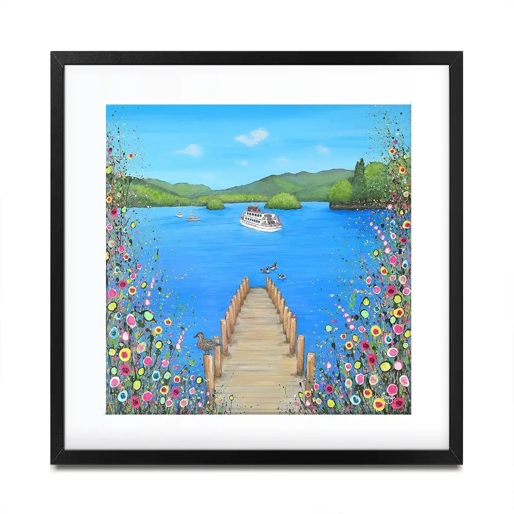 I Lost My Heart At The Lake Square Framed Art Print I Lost My Heart At The Lake Square Framed Art Print wall art product Jo Gough