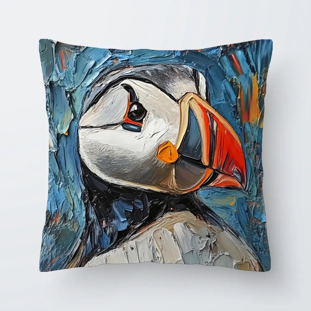 Impasto Puffin Cushion Impasto Puffin Cushion wall art product David Alexander Elder