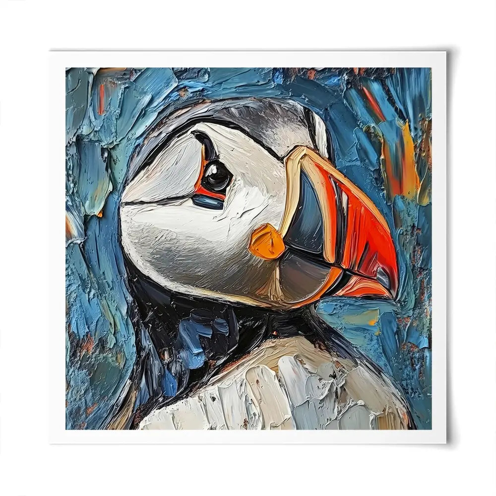 Impasto Puffin Square Art Print Impasto Puffin Square Art Print wall art product David Alexander Elder